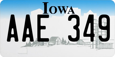 IA license plate AAE349