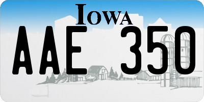 IA license plate AAE350