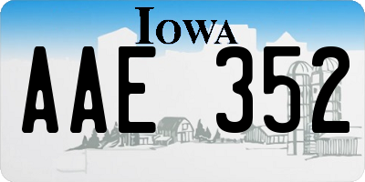 IA license plate AAE352