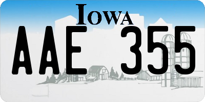 IA license plate AAE355