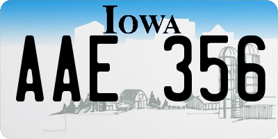 IA license plate AAE356