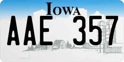 IA license plate AAE357