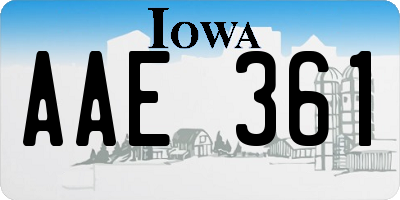 IA license plate AAE361