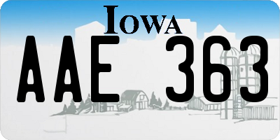 IA license plate AAE363