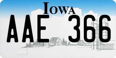 IA license plate AAE366