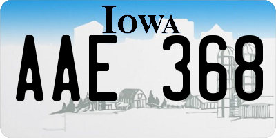 IA license plate AAE368