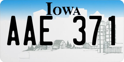 IA license plate AAE371