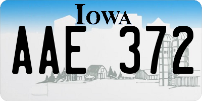 IA license plate AAE372