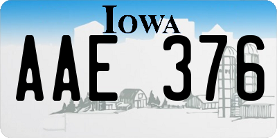 IA license plate AAE376