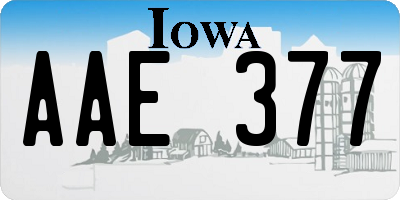 IA license plate AAE377