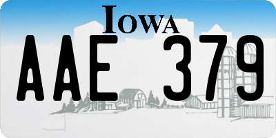 IA license plate AAE379