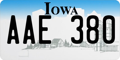 IA license plate AAE380