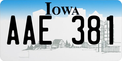 IA license plate AAE381