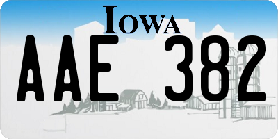 IA license plate AAE382