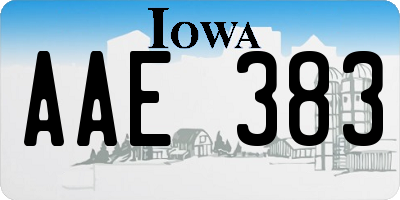 IA license plate AAE383