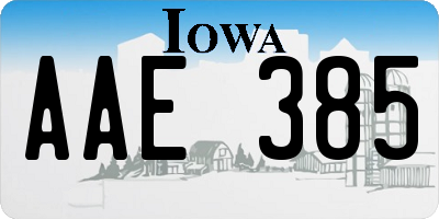 IA license plate AAE385