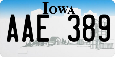 IA license plate AAE389