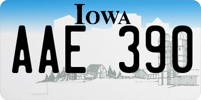 IA license plate AAE390