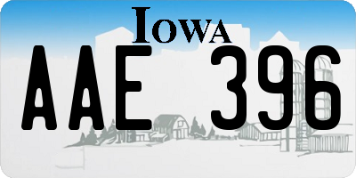 IA license plate AAE396