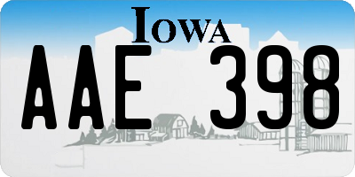 IA license plate AAE398