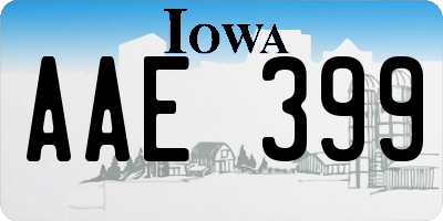 IA license plate AAE399