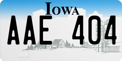 IA license plate AAE404