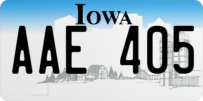 IA license plate AAE405