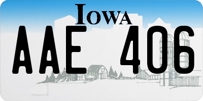 IA license plate AAE406