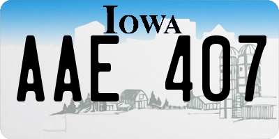 IA license plate AAE407