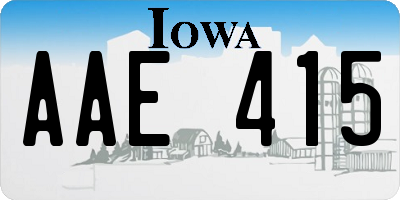 IA license plate AAE415