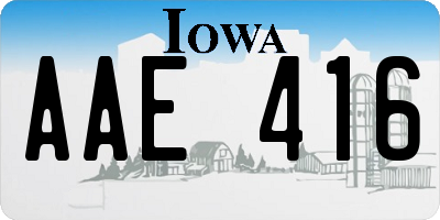 IA license plate AAE416