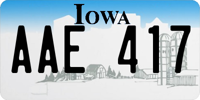 IA license plate AAE417