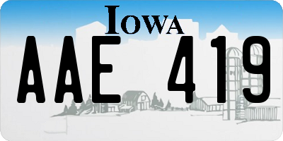 IA license plate AAE419