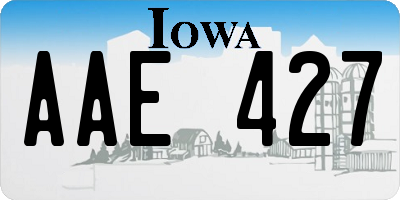 IA license plate AAE427