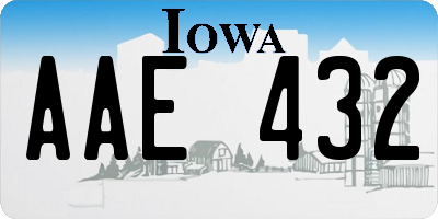 IA license plate AAE432