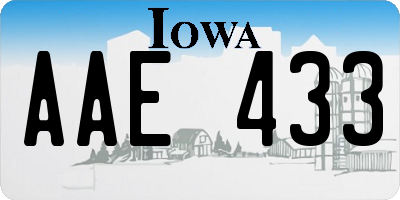 IA license plate AAE433