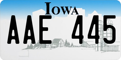 IA license plate AAE445