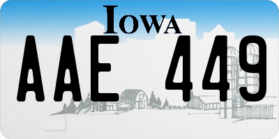 IA license plate AAE449