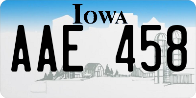 IA license plate AAE458