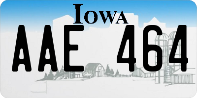 IA license plate AAE464