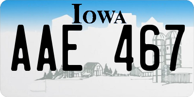 IA license plate AAE467