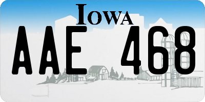 IA license plate AAE468