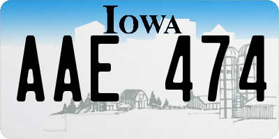 IA license plate AAE474