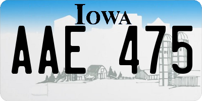 IA license plate AAE475