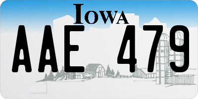 IA license plate AAE479