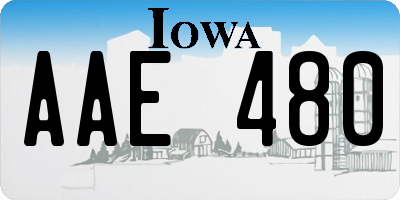 IA license plate AAE480