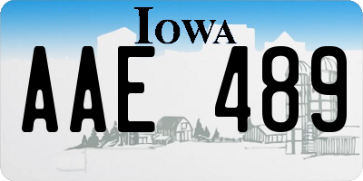 IA license plate AAE489