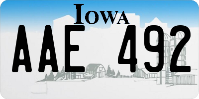 IA license plate AAE492