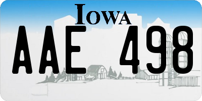 IA license plate AAE498