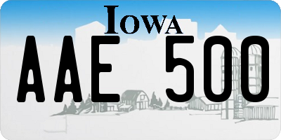 IA license plate AAE500